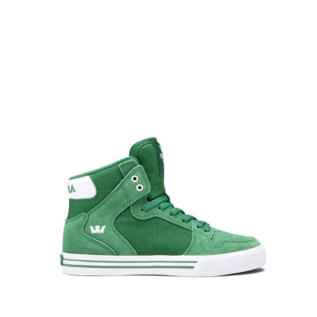 Supra Vaider Kids High Tops Shoes Green UK 07KZX